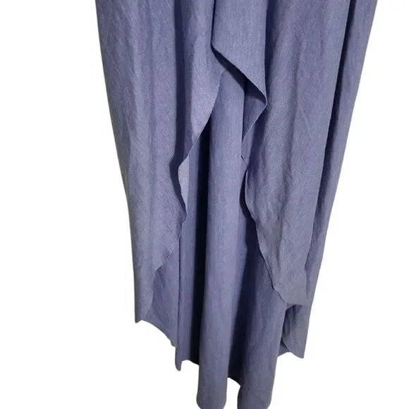 Express Super Soft Blue Tank Maxi Dress Sharkbite Hem, Size XS* - Picture 4 of 6